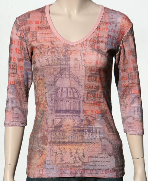 Perugia V neck - Rose Pink