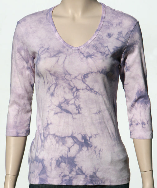 Crystal wash V neck - Lilac