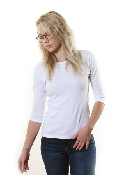 Solid Crew-Neck Top - White