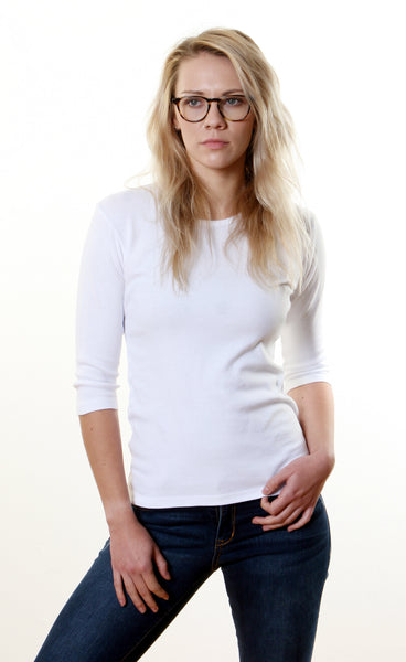 Solid Crew-Neck Top - White