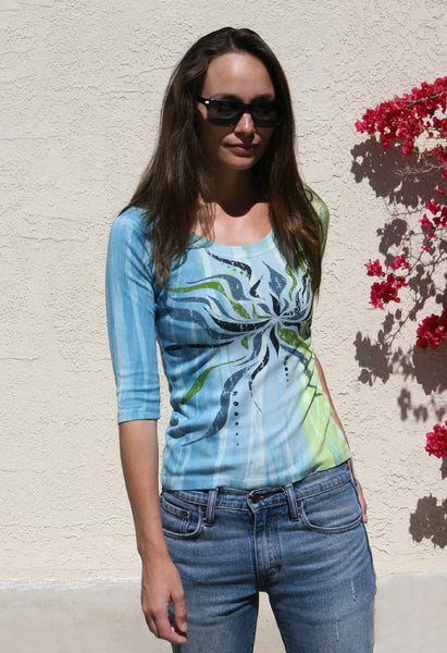 Floral Rays - Blue Green (Petite sizing)