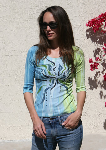 Floral Rays - Blue Green (Petite sizing)