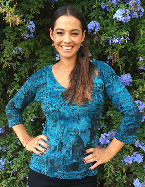 Palazzo V-Neck - Teal