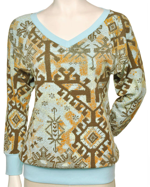 Nomadic Rug Long sleeves V neck - Aqua